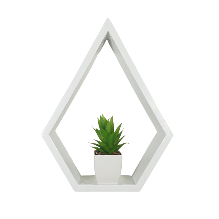 Série de 3 Etagère Losange - Blanc - Bois