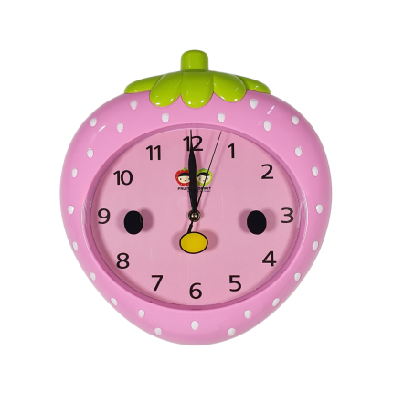 Horloge Mural - Fraise -Chambre enfant rose