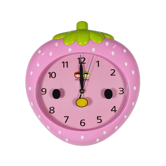 Horloge Mural - Fraise -Chambre enfant rose