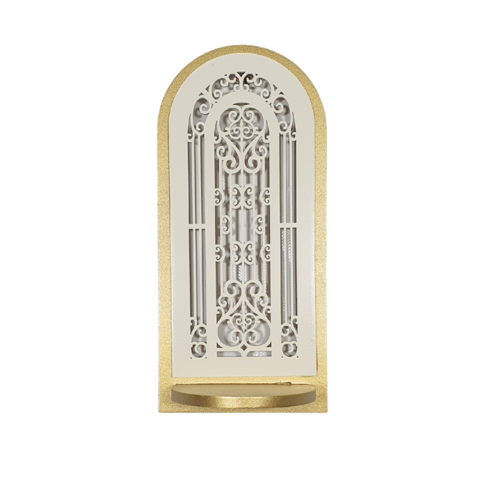 Série de 3 portes plantes Oval - bois - Beige et doré