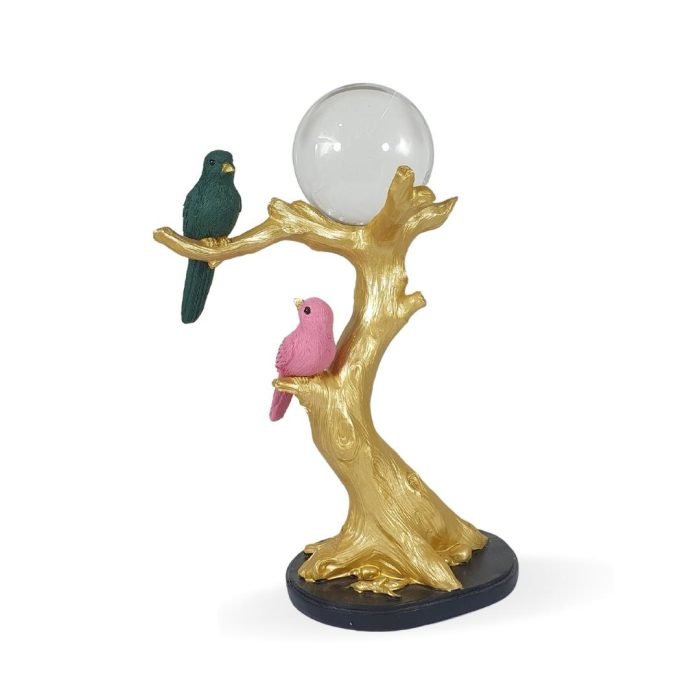 Objet Décorative - Arbre Avec oiseaux - doré