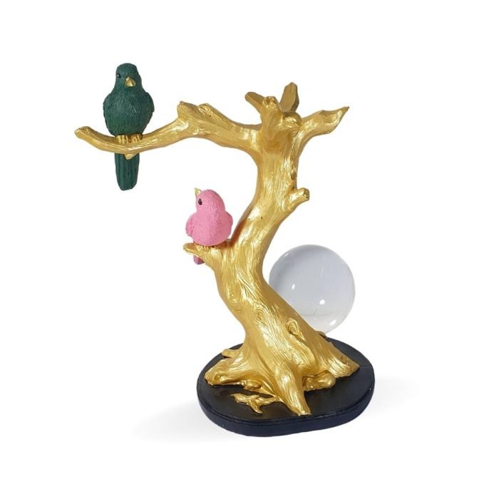 Objet Décorative - Arbre Avec oiseaux - doré