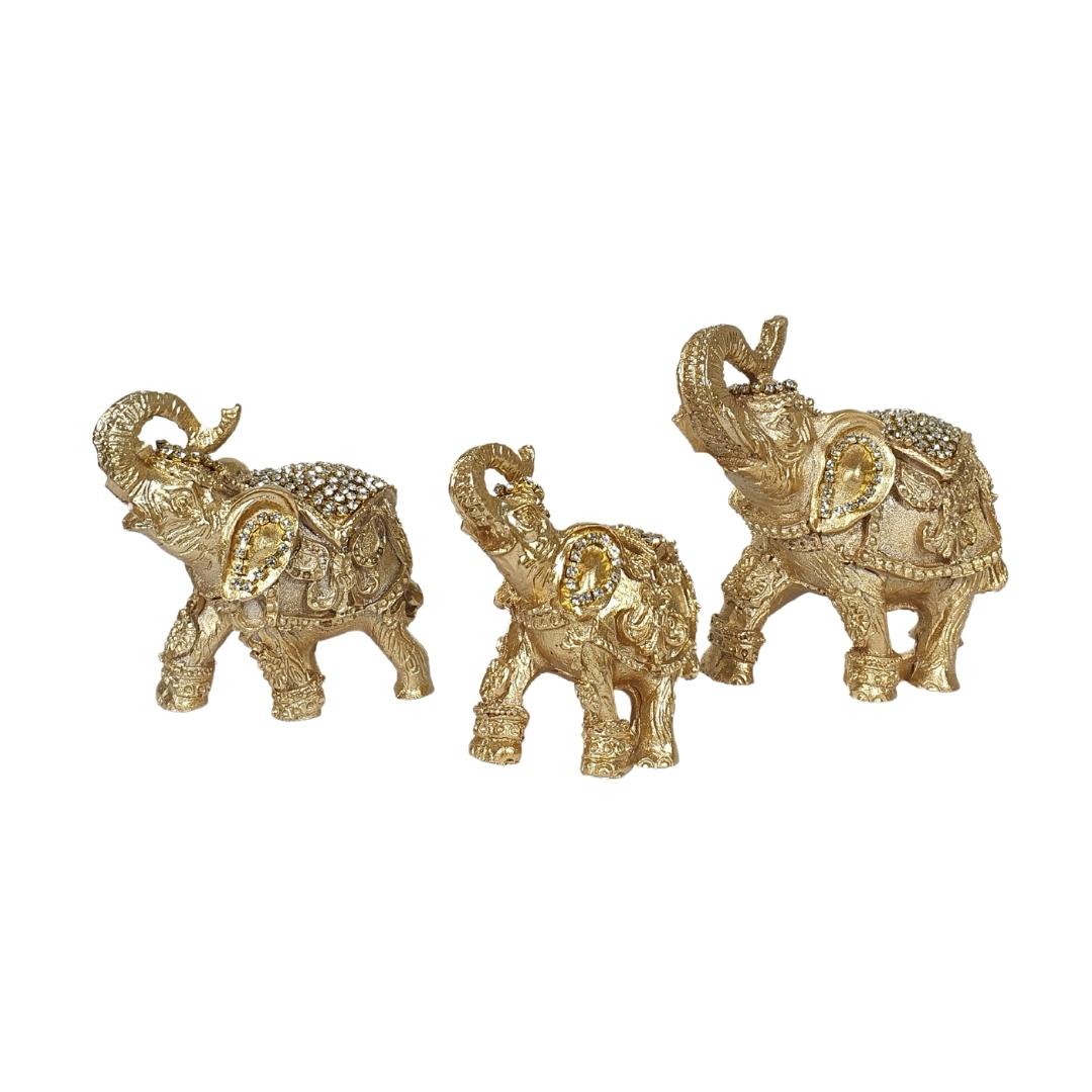 Série De 3 Eléphants Décoratifs En Céramique Série De 3 Eléphants Décoratifs En Céramique