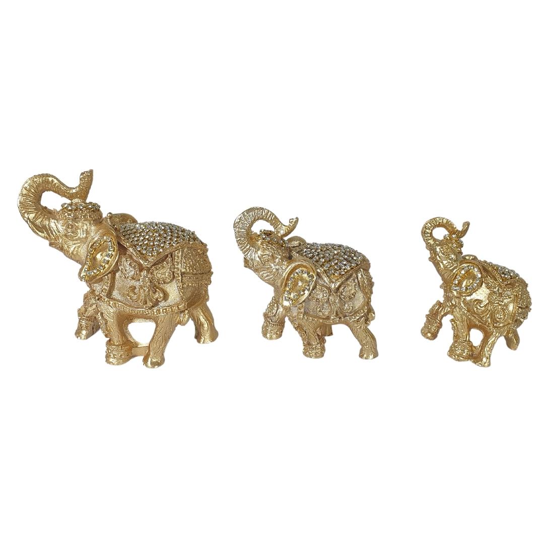 Série De 3 Eléphants Décoratifs En Céramique Série De 3 Eléphants Décoratifs En Céramique